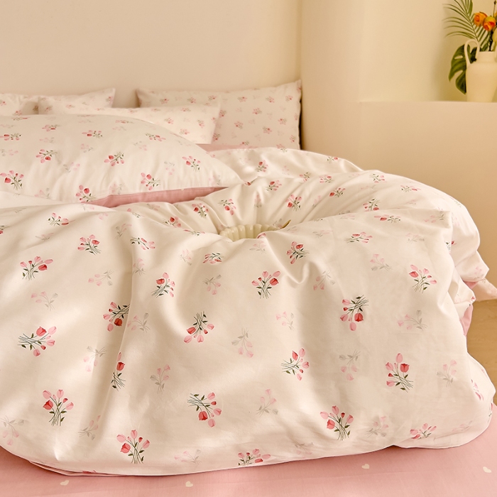 91家纺网 家纺一手货源 找家纺 DoDo 兜兜 【 可定制尺寸】2025新款全棉40支13372印花四件套 情书