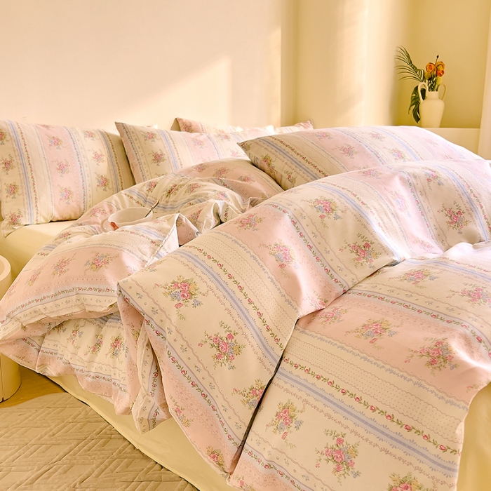 91家纺网 家纺一手货源 找家纺 DoDo 兜兜 【 可定制尺寸】2025新款全棉40支13372印花四件套 南枝