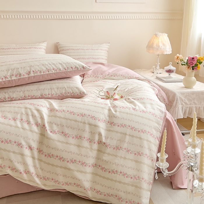 91家纺网 家纺一手货源 找家纺 DoDo 兜兜 【 可定制尺寸】2026新款全棉40支13372印花四件套 黛茜