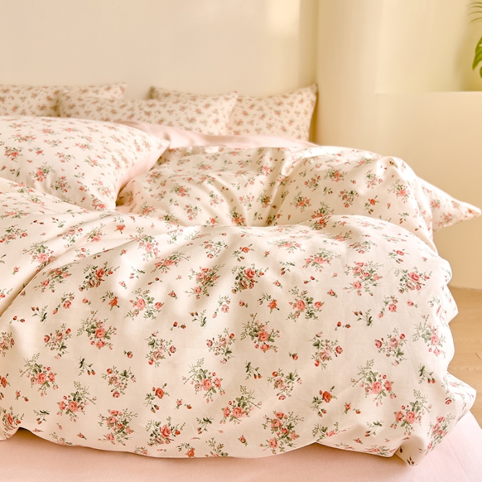 91家纺网 家纺一手货源 找家纺 DoDo 兜兜 【 可定制尺寸】2025新款全棉40支13372印花四件套 桃夭