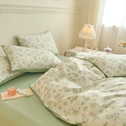 91家纺网 家纺一手货源 找家纺 （总）DoDo 兜兜 【可定制尺寸】2025新款全棉纯棉碎花小清新40支13372印花四件套