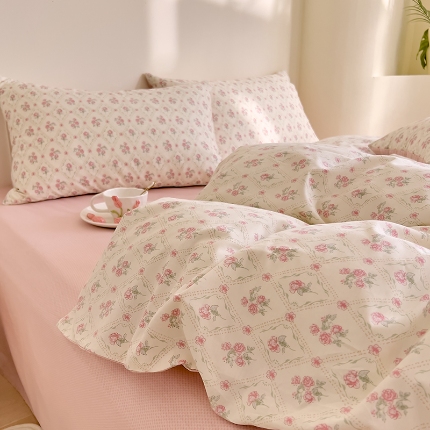 91家纺网 家纺一手货源 找家纺 （总）DoDo 兜兜 【可定制尺寸】2025新款全棉纯棉碎花小清新40支13372印花四件套