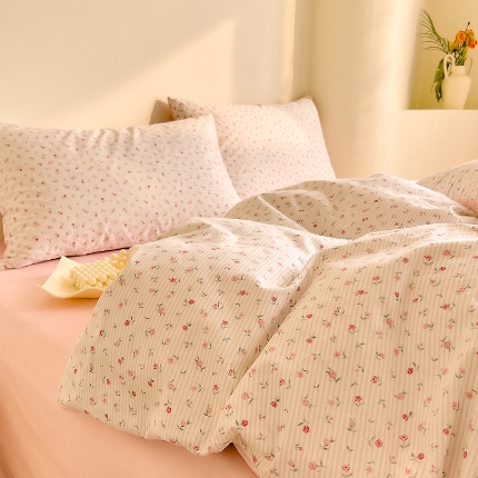 91家纺网 家纺一手货源 找家纺 （总）DoDo 兜兜 【可定制尺寸】2025新款全棉纯棉碎花小清新40支13372印花四件套