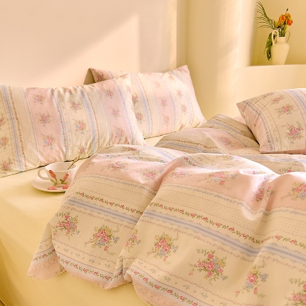 91家纺网 家纺一手货源 找家纺 （总）DoDo 兜兜 【可定制尺寸】2025新款全棉纯棉碎花小清新40支13372印花四件套