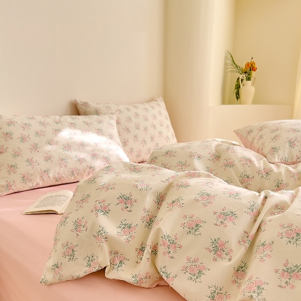 91家纺网 家纺一手货源 找家纺 （总）DoDo 兜兜 【可定制尺寸】2025新款全棉纯棉碎花小清新40支13372印花四件套