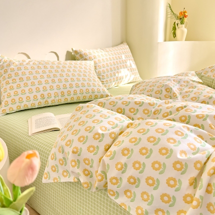 91家纺网 家纺一手货源 找家纺 （总）DoDo 兜兜 【可定制尺寸】2025新款全棉纯棉碎花小清新40支13372印花四件套