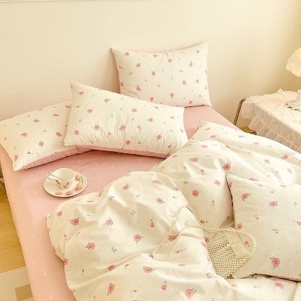 91家纺网 家纺一手货源 找家纺 （总）DoDo 兜兜 【可定制尺寸】2025新款全棉纯棉碎花小清新40支13372印花四件套