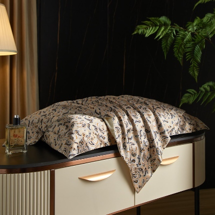 黄鹂鸟 2025新款高端轻奢丝滑裸睡丝绸印花水洗真丝天丝单品枕套 卓尔风情