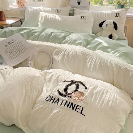 91家纺网 家纺一手货源 找家纺 （总）灰鲸 2025新款泡泡纱系列艾丽莎刺绣四件套