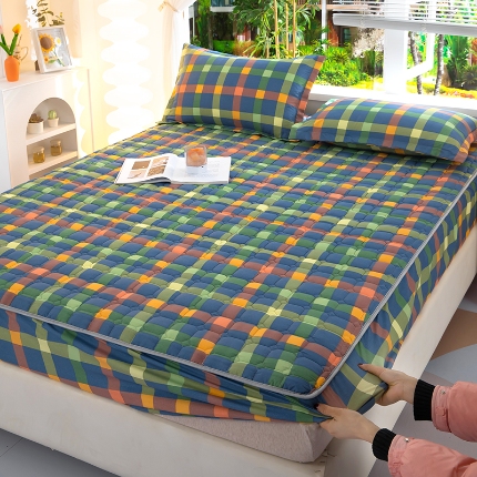 91家纺网 家纺一手货源 找家纺 （总）帛洵 2025新款A类水洗棉加棉绗缝定位床笠