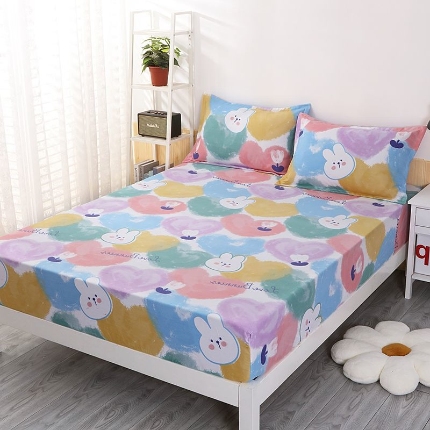 91家纺网 家纺一手货源 找家纺 （总）帛洵 2025新款舒适亲肤加厚130克植物羊绒印花床笠