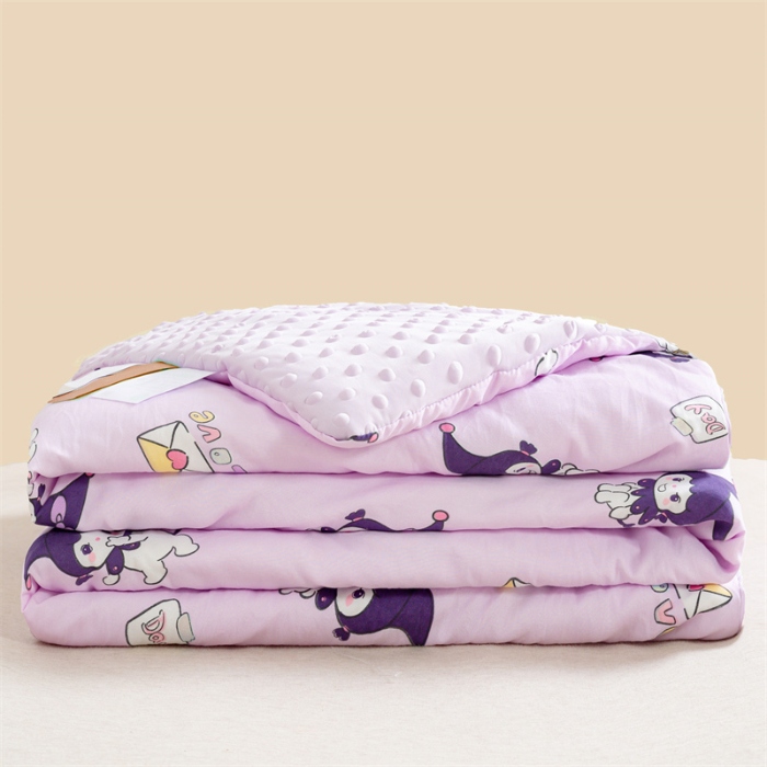 91家纺网 家纺一手货源 找家纺 米乐被业 2025新款水洗棉凉豆豆夏被 卡通甜心