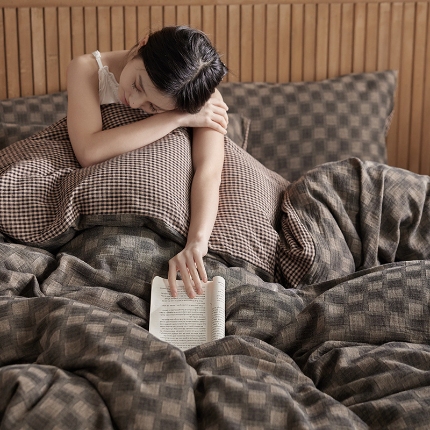 （总）艾咪-Amy ntmy 2025新款复古格调全棉双层纱提花四件套