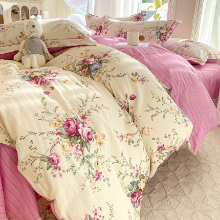 91家纺网 家纺一手货源 找家纺 （总）凌鼎 2025新款13070全棉印花款四件套