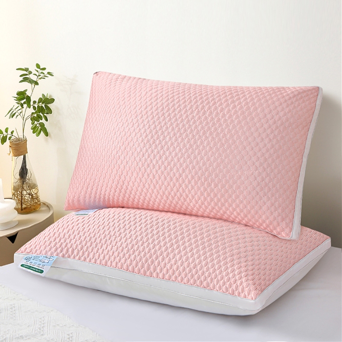 91家纺网 家纺一手货源 找家纺 兴丝露枕芯 凉感丝豆豆羽丝枕 全棉羽丝绒枕头 立体枕 双边枕 春夏枕头 夏季凉感枕 舒适枕