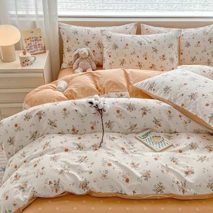 91家纺网 家纺一手货源 找家纺 （总）2025新款北欧简约全棉四件套13070纯棉床单被套学生宿舍三件套床上用品