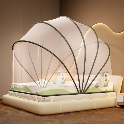 91家纺网 家纺一手货源 找家纺 （总）2025新款七股特高网红蚊帐加高防蚊免安装折叠可收纳拉链蚊帐