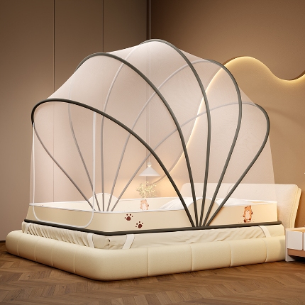 91家纺网 家纺一手货源 找家纺 （总）2025新款七股特高网红蚊帐加高防蚊免安装折叠可收纳拉链蚊帐