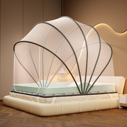 91家纺网 家纺一手货源 找家纺 （总）2025新款七股特高网红蚊帐加高防蚊免安装折叠可收纳拉链蚊帐