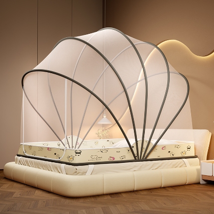 91家纺网 家纺一手货源 找家纺 （总）2025新款七股特高网红蚊帐加高防蚊免安装折叠可收纳拉链蚊帐