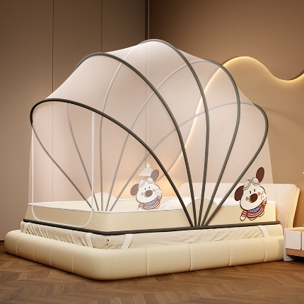 91家纺网 家纺一手货源 找家纺 （总）2025新款七股特高网红蚊帐加高防蚊免安装折叠可收纳拉链蚊帐