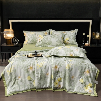 91家纺网 家纺一手货源 找家纺 （总）千嘻汇2025新款水洗天丝真丝夏被四件套夏凉被空调被