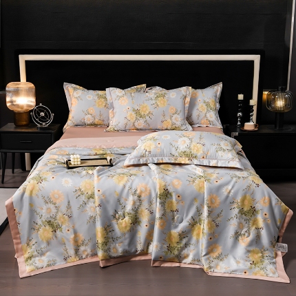 91家纺网 家纺一手货源 找家纺 （总）千嘻汇2025新款水洗天丝真丝夏被四件套夏凉被空调被