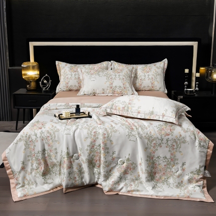 91家纺网 家纺一手货源 找家纺 （总）千嘻汇2025新款水洗天丝真丝夏被四件套夏凉被空调被