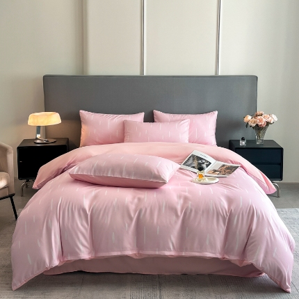 91家纺网 家纺一手货源 找家纺 （总）2025新款 专版花型 云朵亲肤棉数码印花四件套-流星