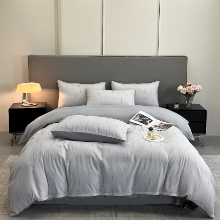 91家纺网 家纺一手货源 找家纺 （总）2025新款 专版花型 云朵亲肤棉数码印花四件套-流星