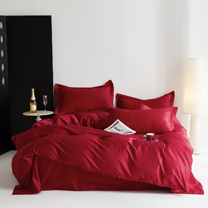 91家纺网 家纺一手货源 找家纺 （总）寝柔2025100S长绒棉全棉贡缎纯色四件套床单床笠款