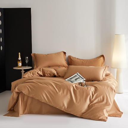 91家纺网 家纺一手货源 找家纺 （总）寝柔2025100S长绒棉全棉贡缎纯色四件套床单床笠款