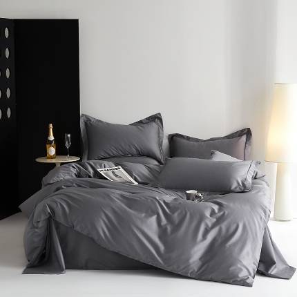 91家纺网 家纺一手货源 找家纺 （总）寝柔2025100S长绒棉全棉贡缎纯色四件套床单床笠款