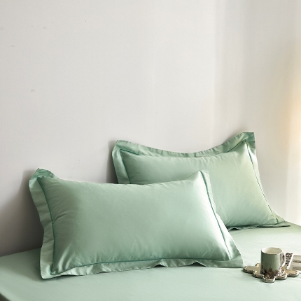 91家纺网 家纺一手货源 找家纺 （总）2025年新款100支纯棉长绒棉全棉贡缎纯色枕套