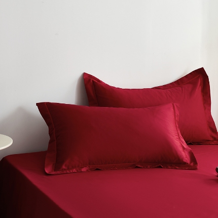 91家纺网 家纺一手货源 找家纺 （总）2025年新款100支纯棉长绒棉全棉贡缎纯色枕套