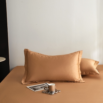 91家纺网 家纺一手货源 找家纺 （总）2025年新款100支纯棉长绒棉全棉贡缎纯色枕套