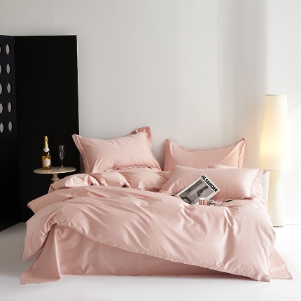 91家纺网 家纺一手货源 找家纺 （总）2025年新款100S全棉贡缎纯色纯棉长绒棉被套单双人床