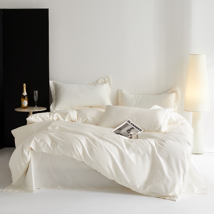 91家纺网 家纺一手货源 找家纺 （总）2025年新款100S全棉贡缎纯色纯棉长绒棉被套单双人床