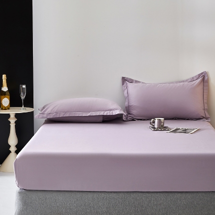 91家纺网 家纺一手货源 找家纺 （总）2025年新款100S全棉贡缎纯色长绒棉纯棉床笠（有质检报告，支持定制）