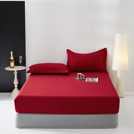 91家纺网 家纺一手货源 找家纺 （总）2025年新款100S全棉贡缎纯色长绒棉纯棉床笠（有质检报告，支持定制）