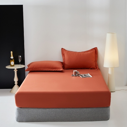 91家纺网 家纺一手货源 找家纺 （总）2025年新款100S全棉贡缎纯色长绒棉纯棉床笠（有质检报告，支持定制）