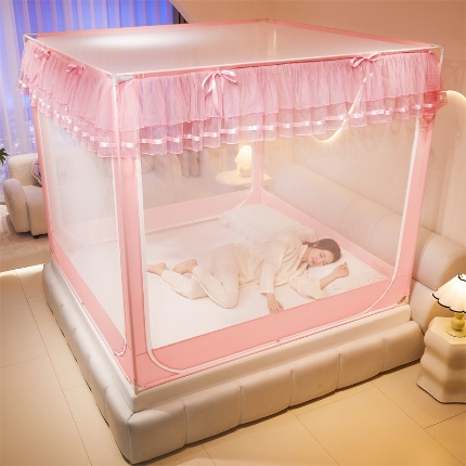 91家纺网 家纺一手货源 找家纺 宝莱利家纺 坐床拉链防摔蚊帐（升级烤漆连接支架送风扇杆）