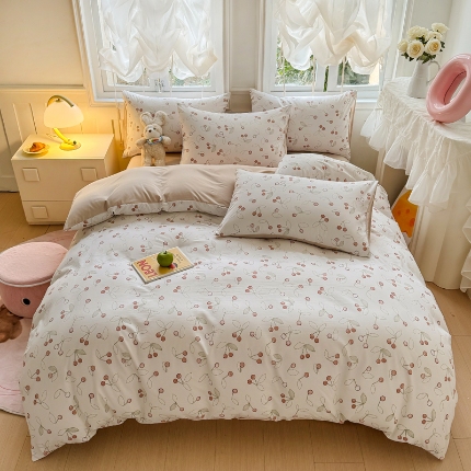 91家纺网 家纺一手货源 找家纺 源莱 2025新款直播TT棉提花水洗棉四件套 星觅