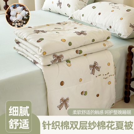 91家纺网 家纺一手货源 找家纺 （总）仁凯家纺 2025款a类针织棉双层纱新疆棉花夏凉被四件套百分百新疆棉花填充空调被（包检测）（提供买家秀）