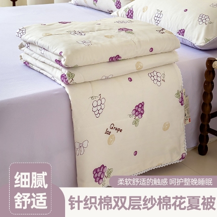 91家纺网 家纺一手货源 找家纺 （总）仁凯家纺 2025款a类针织棉双层纱新疆棉花夏凉被四件套百分百新疆棉花填充空调被（包检测）（提供买家秀）