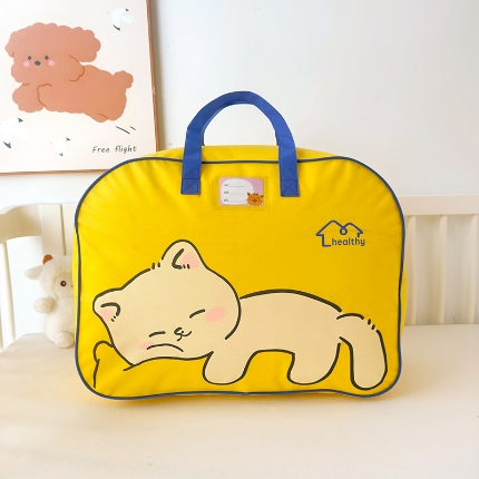 91家纺网 家纺一手货源 找家纺 （总）2025新款包装袋   幼儿园六件套/七件套手提袋   黄色小猫咪 