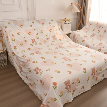 91家纺网 家纺一手货源 找家纺 （总）布兰鸟【防尘布】2025新款精细印花乐园卡通风防尘布床风格