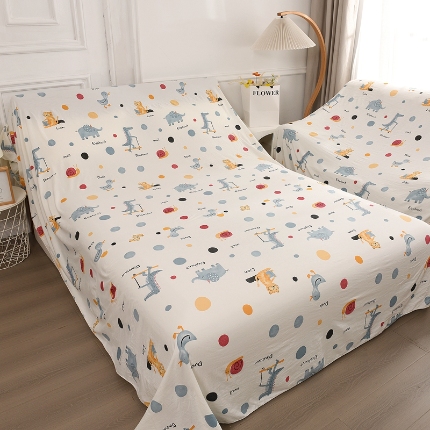 91家纺网 家纺一手货源 找家纺 （总）布兰鸟【防尘布】2025新款精细印花乐园卡通风防尘布床风格