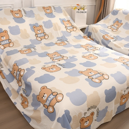 91家纺网 家纺一手货源 找家纺 （总）布兰鸟【防尘布】2025新款精细印花乐园卡通风防尘布床风格