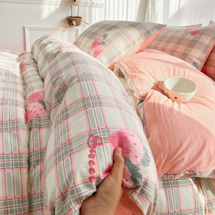 91家纺网 家纺一手货源 找家纺 （总）2025全新热款软萌卡通水洗棉四件套高支密度精细磨毛工艺床上用品